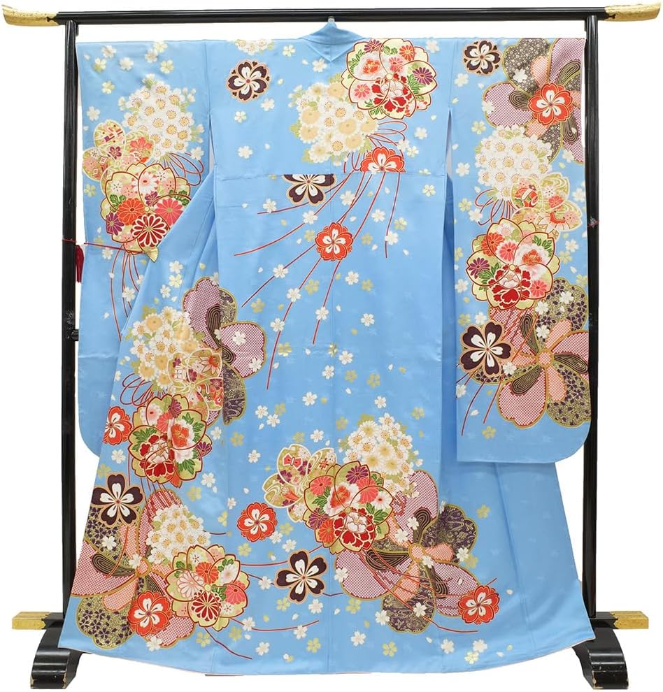 受注制作 246号 半幅帯 琉球紅型 アイボリー×鮫小紋 緑 正絹